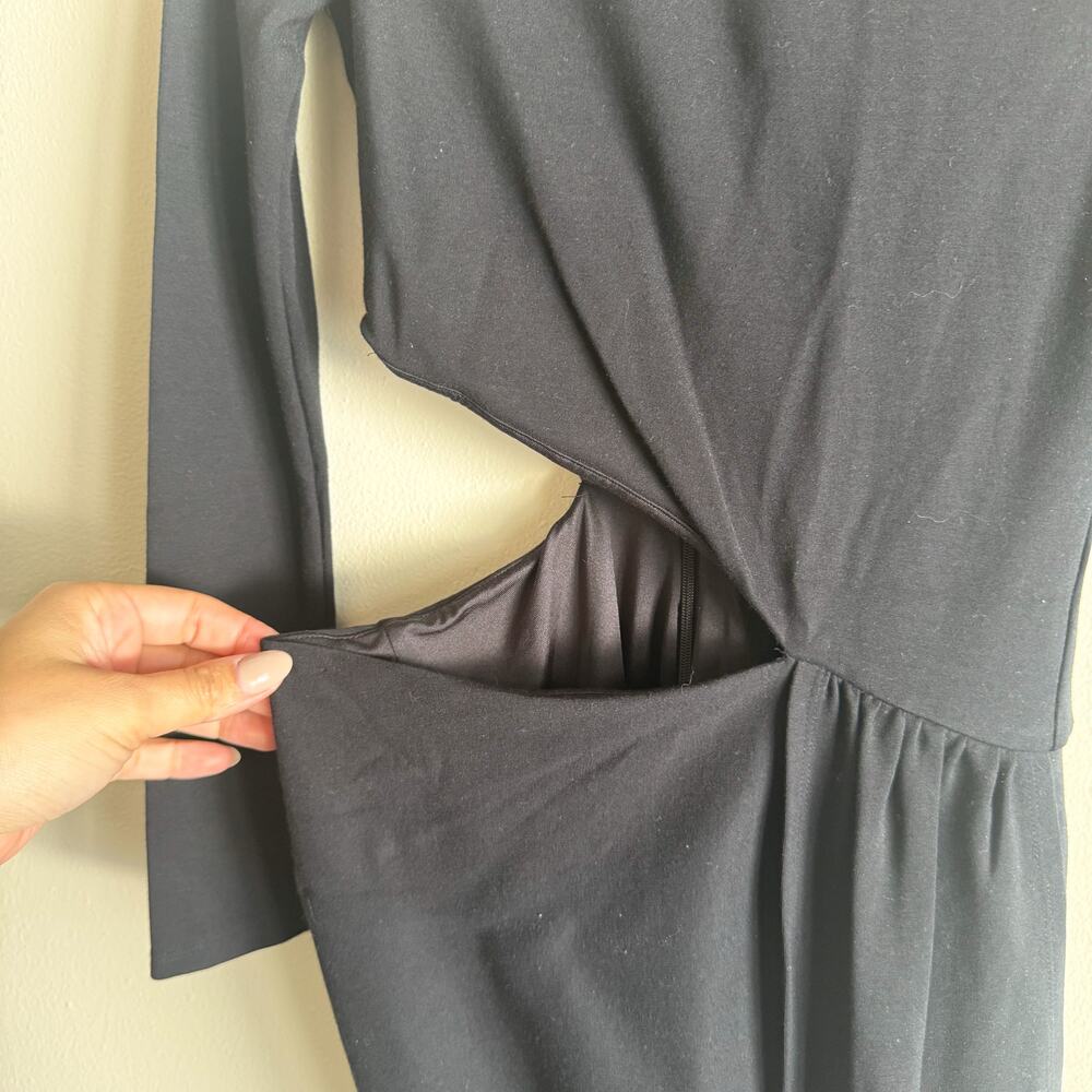 NBD Black Long Sleeve Vices Cutout Bodycon Mini Dress XS Sexy Going Out Party - Picture 3 of 11